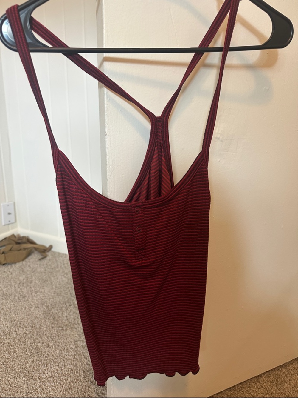 Savage X Fenty Burgundy Striped Racerback Cami